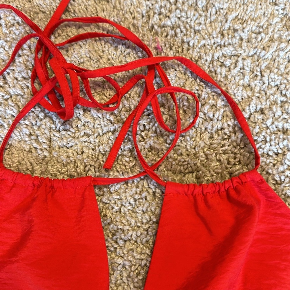Women's Triangle Cup Tiered Mini Babydoll
Dress - Wild Fable™ Red L - Picture 6 of 13